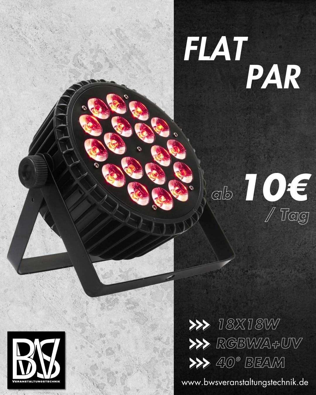LED Flat Par 18x18W - Professionelle Wash-Beleuchtung für Events